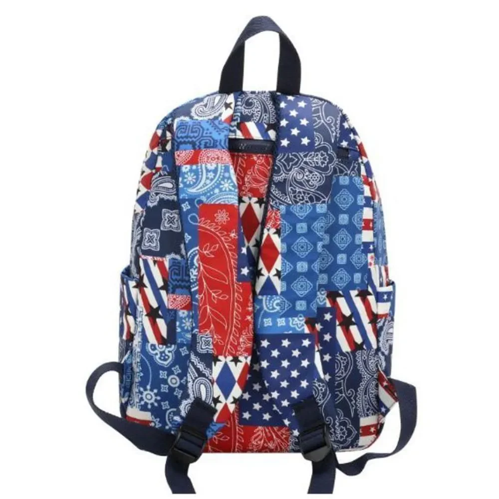 Montana West Backpack Stars & Stripes Patriotic American Print NEW waterproof